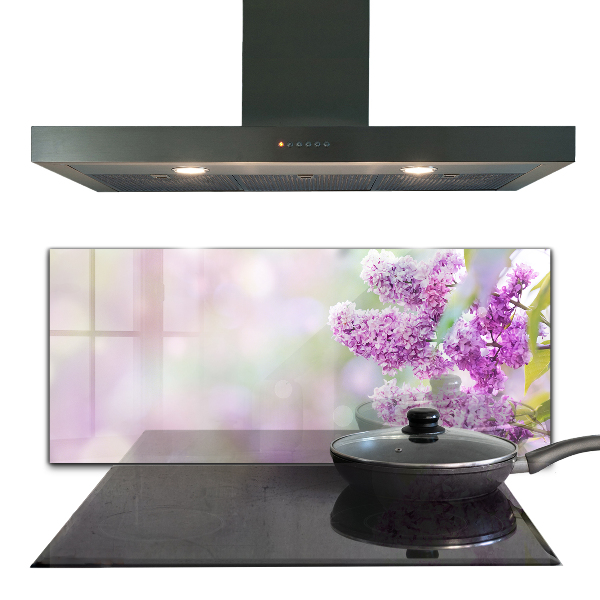 Kitchen splashback Blooming lilac summer in the garden
