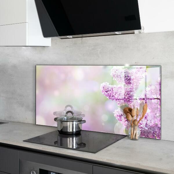 Kitchen splashback Blooming lilac summer in the garden