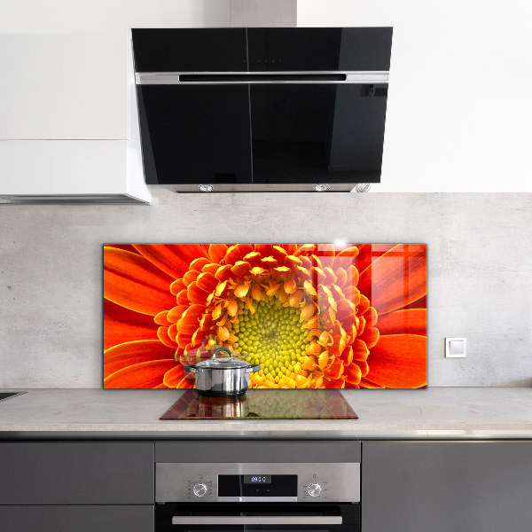 Kitchen splashback Orange gerbera flower