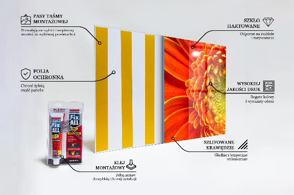 Kitchen splashback Orange gerbera flower