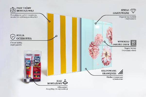 Kitchen splashback Flowers in flight composition