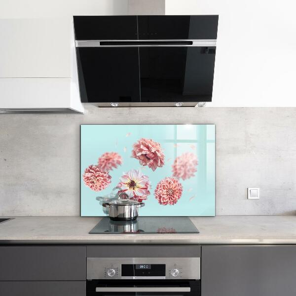 Kitchen splashback Flowers in flight composition