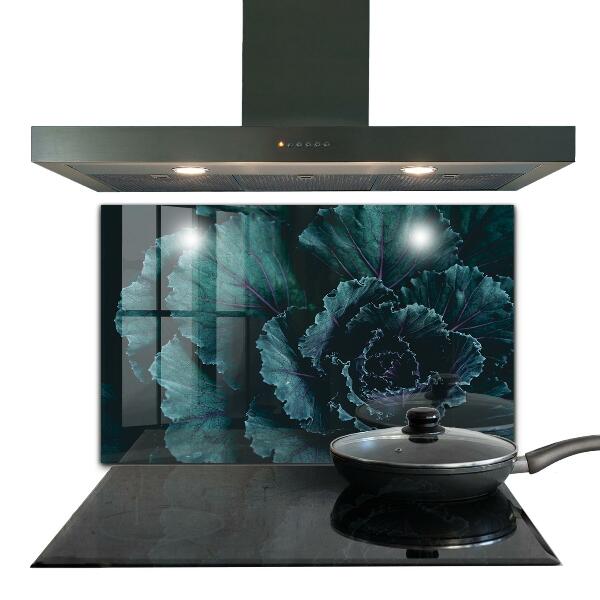 Kitchen splashback Cabbage leaves dark green
