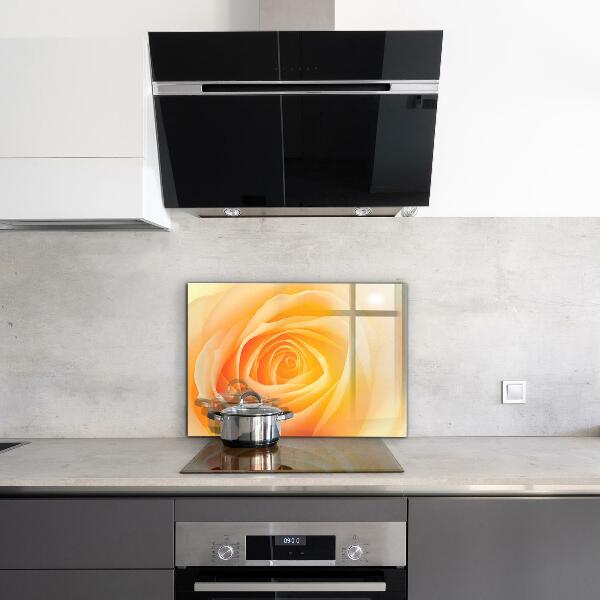 Kitchen splashback Yellow rose flower