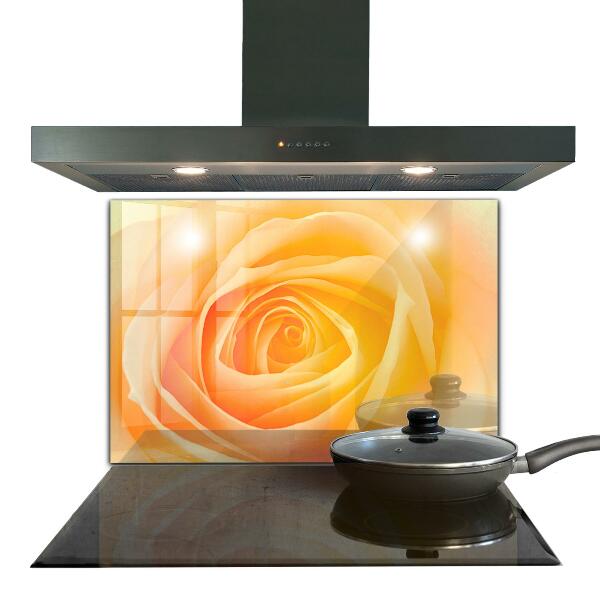 Kitchen splashback Yellow rose flower