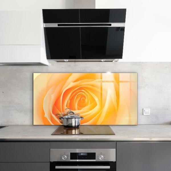 Kitchen splashback Yellow rose flower