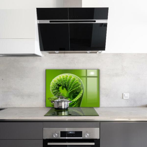 Kitchen splashback Green fern leaf