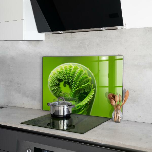Kitchen splashback Green fern leaf