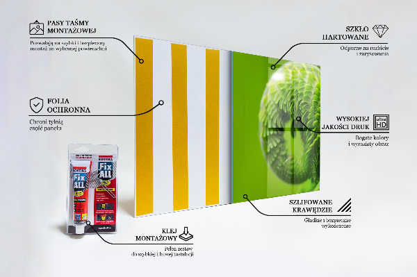 Kitchen splashback Green fern leaf