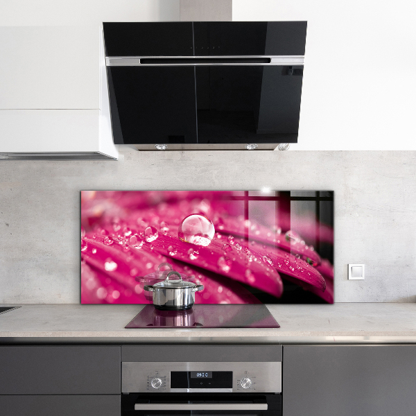 Kitchen splashback Pink plant flower