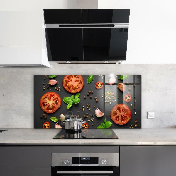 Kitchen wall panels Italian cuisine basil tomatoes