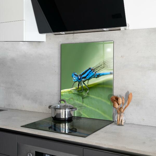 Kitchen wall panels Dragonfly on leaf