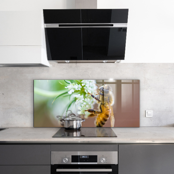 Kitchen wall panels Bee collecting pollen