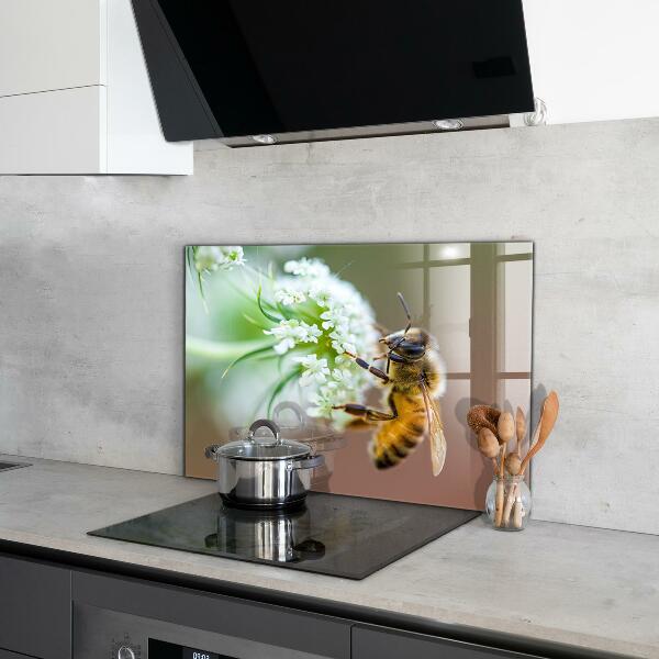 Kitchen wall panels Bee collecting pollen