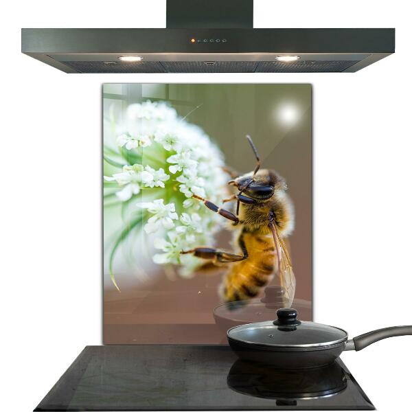 Kitchen wall panels Bee collecting pollen
