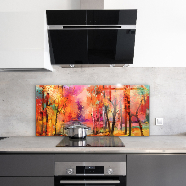 Kitchen wall panels Autumn trees in the park