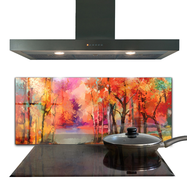 Kitchen wall panels Autumn trees in the park