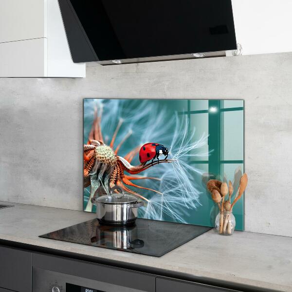Kitchen wall panels Ladybug red beetle