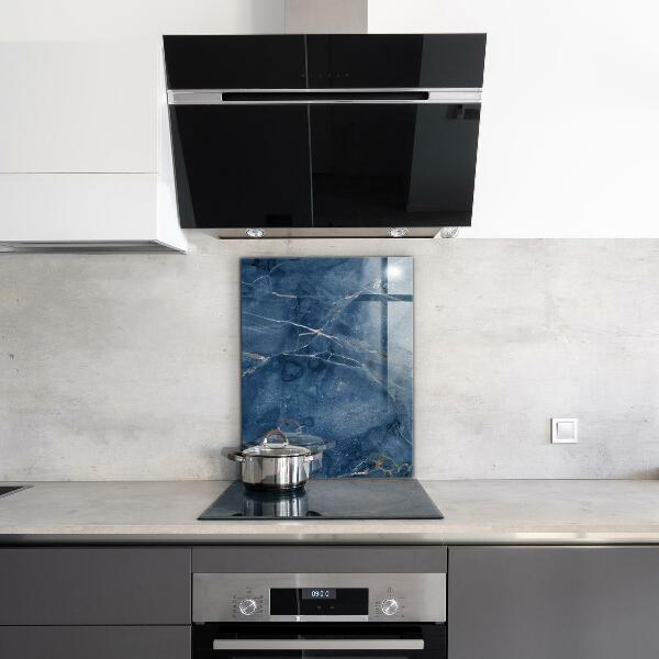 Kitchen splashback Blue marble texture