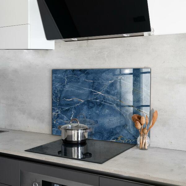 Kitchen splashback Blue marble texture