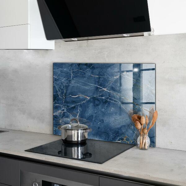 Kitchen splashback Blue marble texture