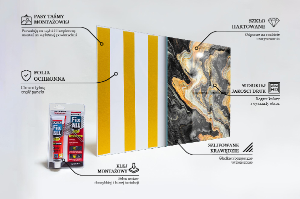 Glass printed splashbacks Marble modern art