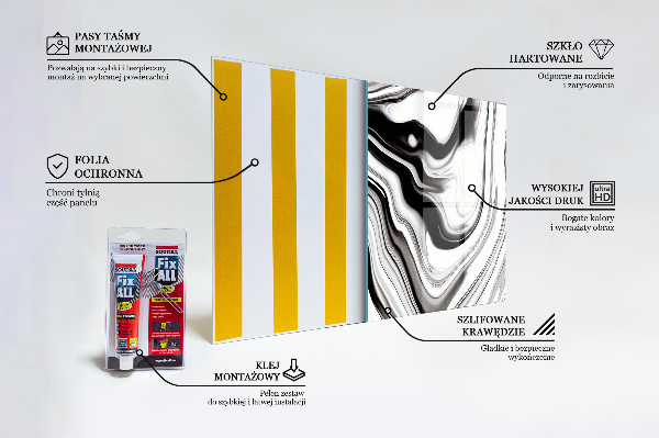 Kitchen wall panels Watercolor black and white