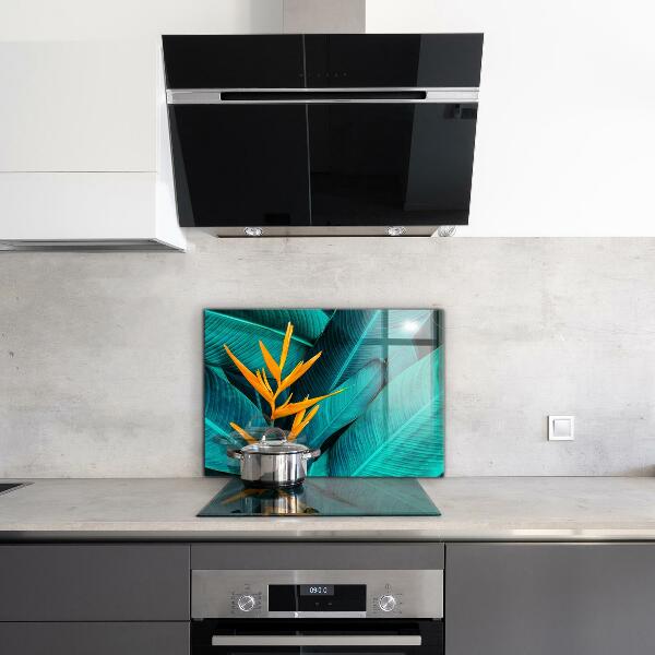 Kitchen glass panel Tropical exotic flower