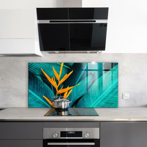 Kitchen glass panel Tropical exotic flower