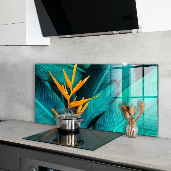 Kitchen glass panel Tropical exotic flower