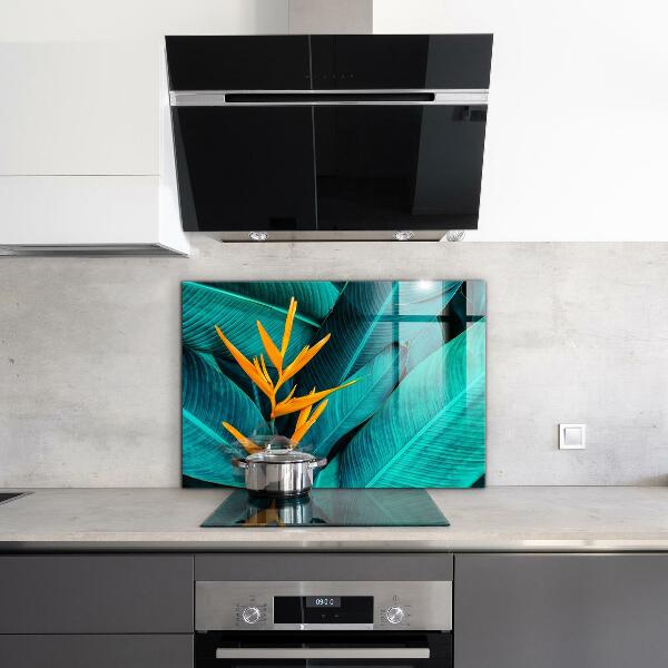 Kitchen glass panel Tropical exotic flower
