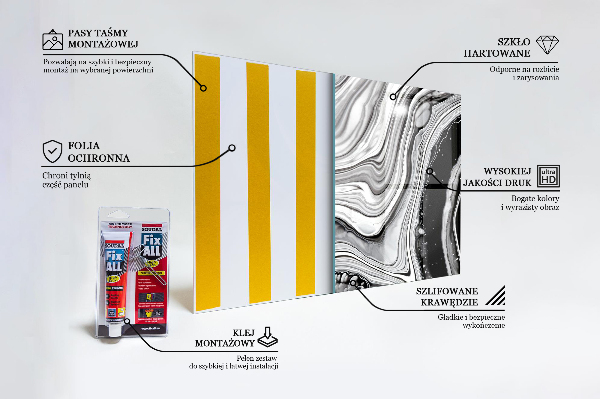 Glass printed splashbacks Monochrome abstraction