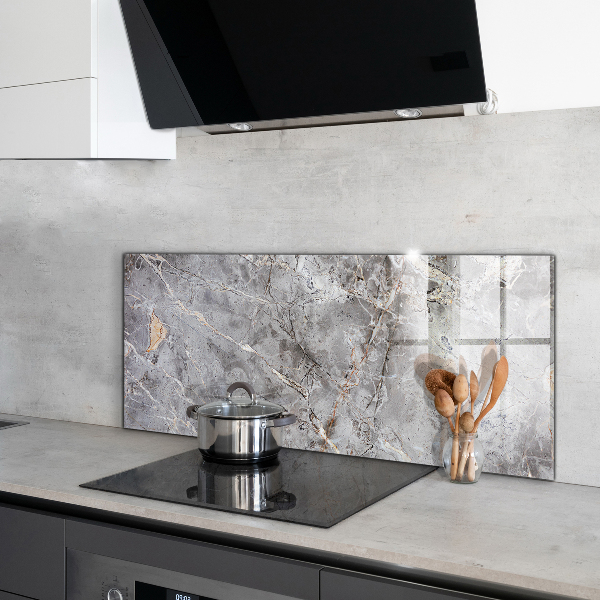 Glass printed splashbacks Gray granite marble stone