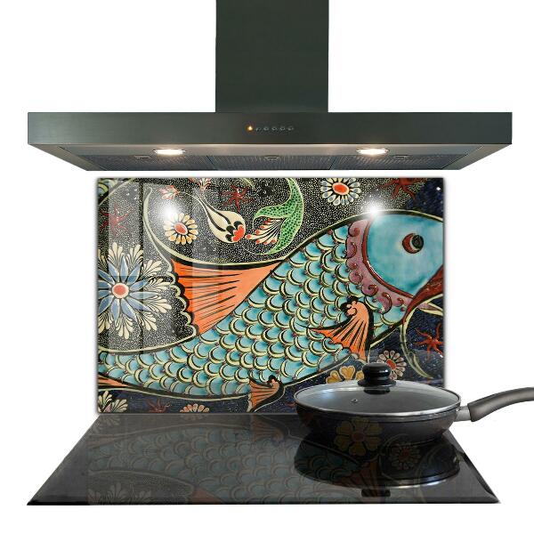 Kitchen wall panels Mosaic fish vintage ceramics