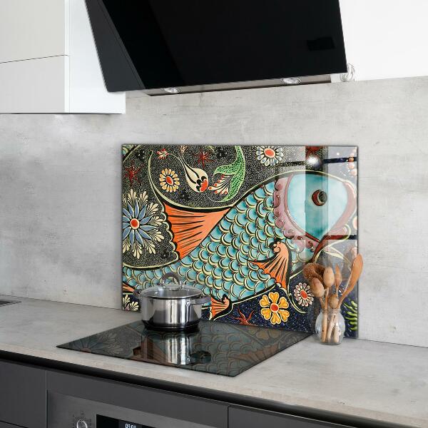 Kitchen wall panels Mosaic fish vintage ceramics