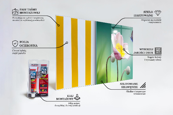 Kitchen glass panel Summer meadow butterfly flower