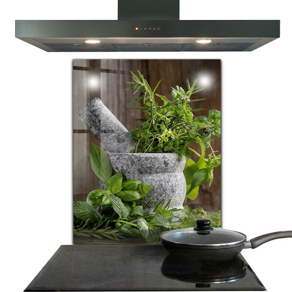 Kitchen wall panels Stone mortar spices