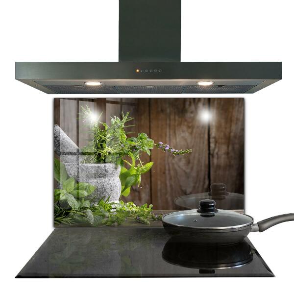 Kitchen wall panels Stone mortar spices