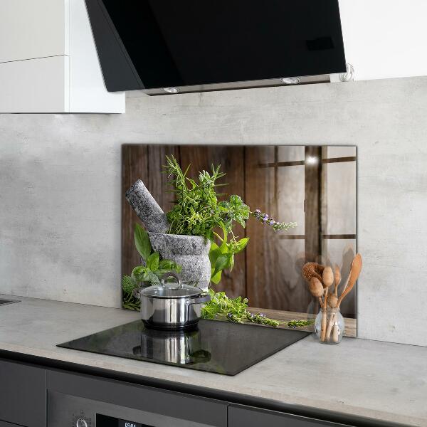 Kitchen wall panels Stone mortar spices