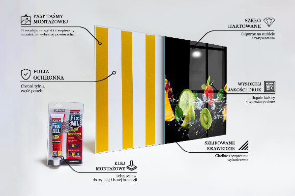 Kitchen wall panels Juicy exotic fruits