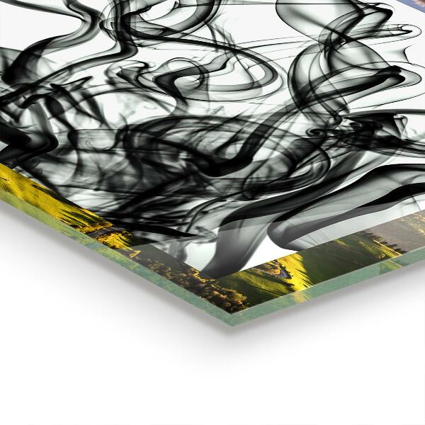 Kitchen wall panels Ribbons of smoke abstraction