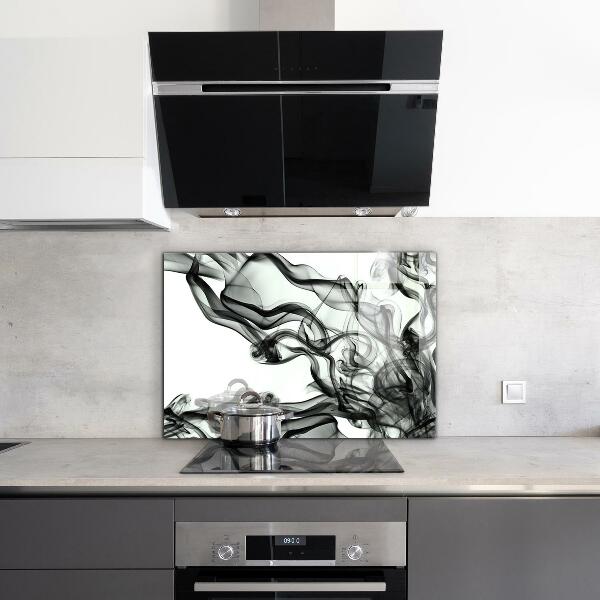 Kitchen wall panels Ribbons of smoke abstraction