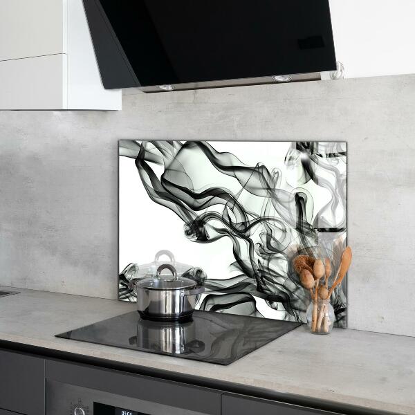 Kitchen wall panels Ribbons of smoke abstraction