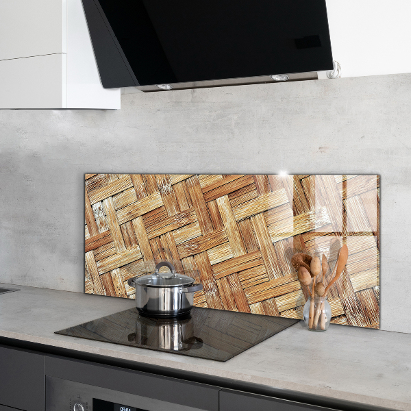 Oven splashback Braided bamboo rattan asia