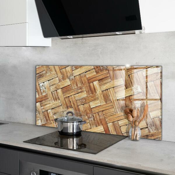 Oven splashback Braided bamboo rattan asia