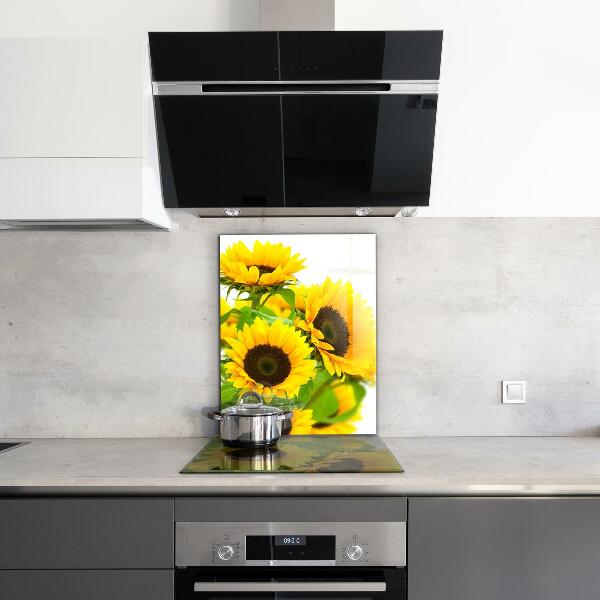 Kitchen glass panel Summer sunflower bouquet