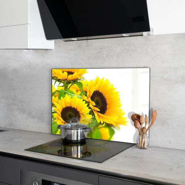 Kitchen glass panel Summer sunflower bouquet