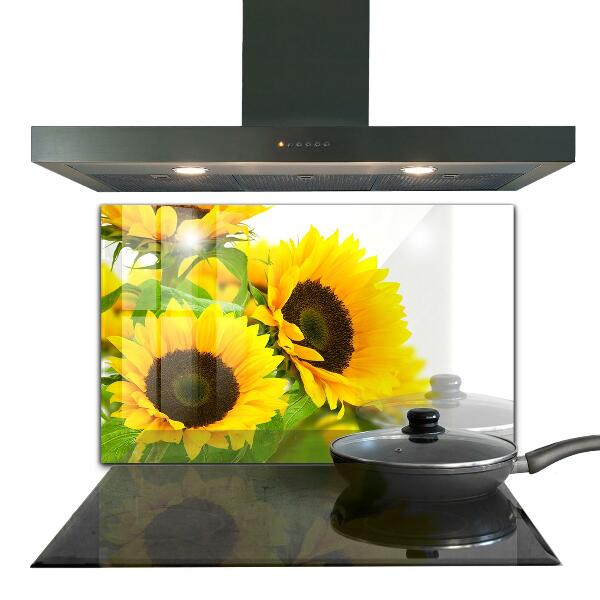 Kitchen glass panel Summer sunflower bouquet