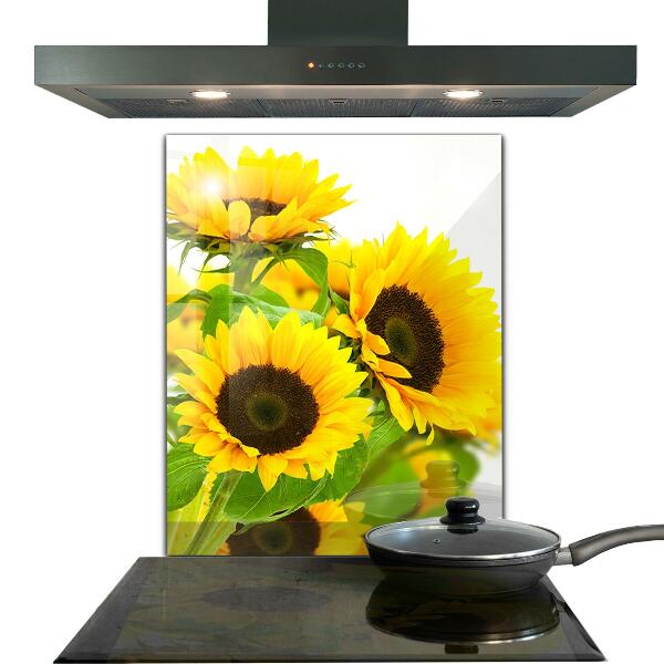 Kitchen glass panel Summer sunflower bouquet