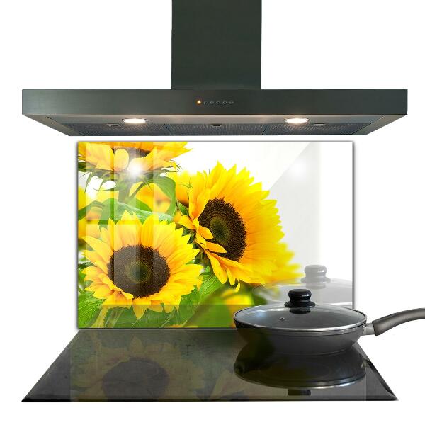 Kitchen glass panel Summer sunflower bouquet